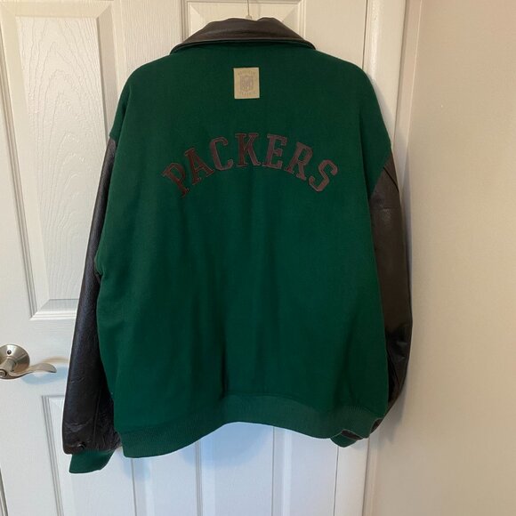 RARE Vintage Reebok NFL Gridiron Classic‎ Green Bay Packers Varsity Jacket XL - Picture 2 of 15